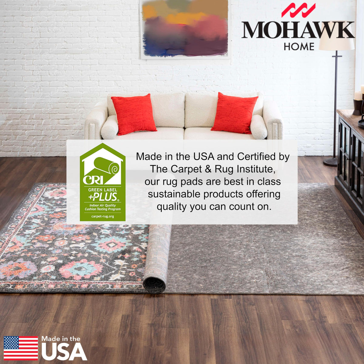Mohawk Home rug pad 4x6 cut-to-fit demonstrates easy trimming for precise sizing