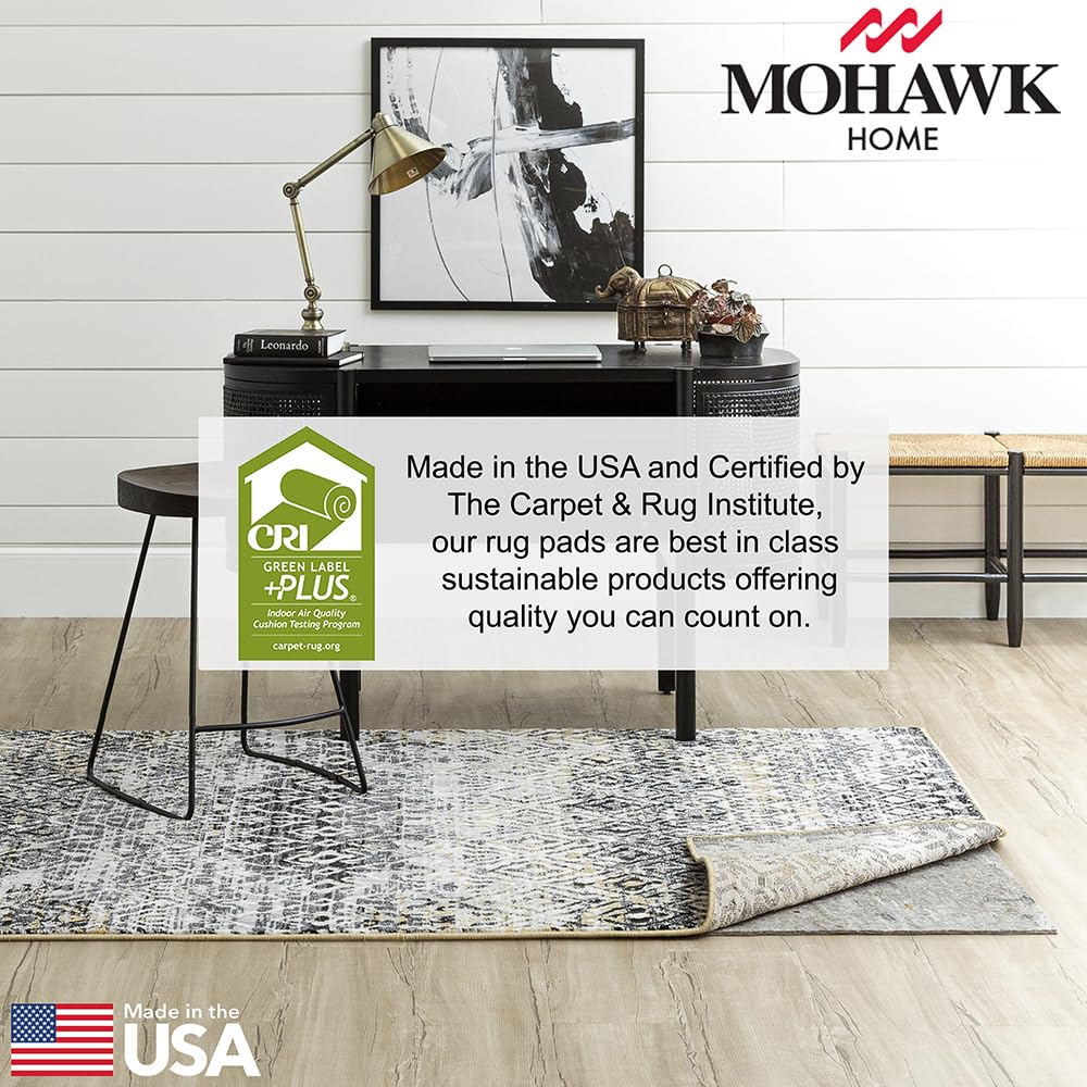 Mohawk rug pad cleans easily by vacuuming or shaking away dust