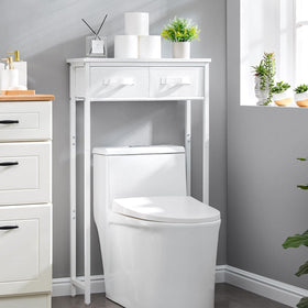 MOHOPE bottom shelf clearance demonstrates efficient vertical space use above the toilet