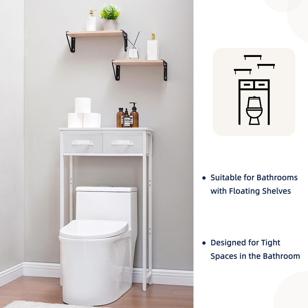 MOHOPE dimensions show fit for standard toilets in small spaces