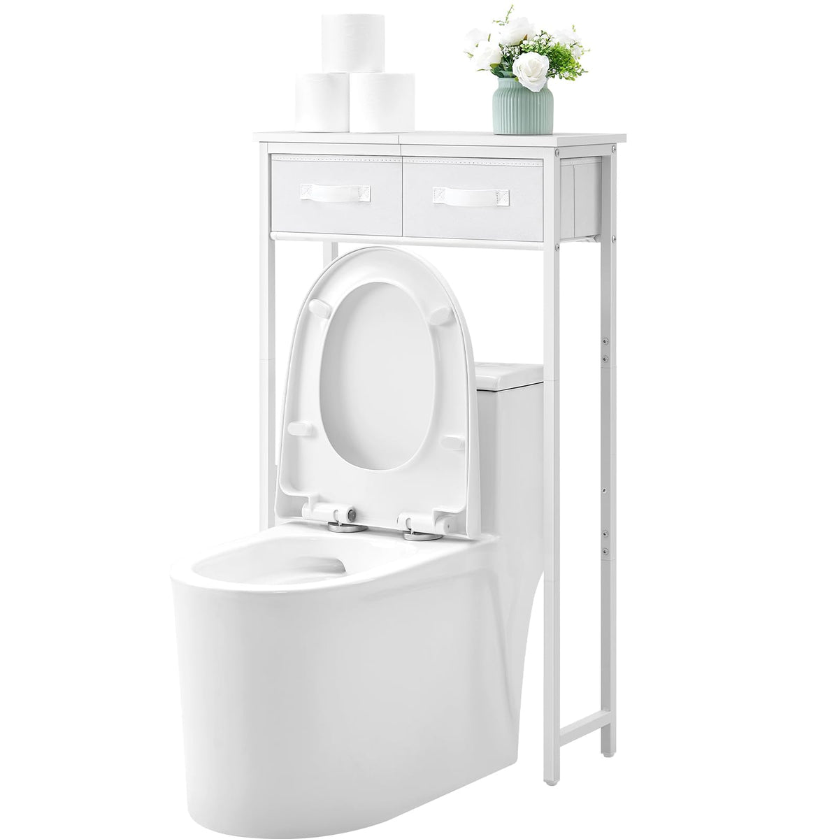 MOHOPE over-toilet storage assembly shows a sturdy setup for compact bathrooms