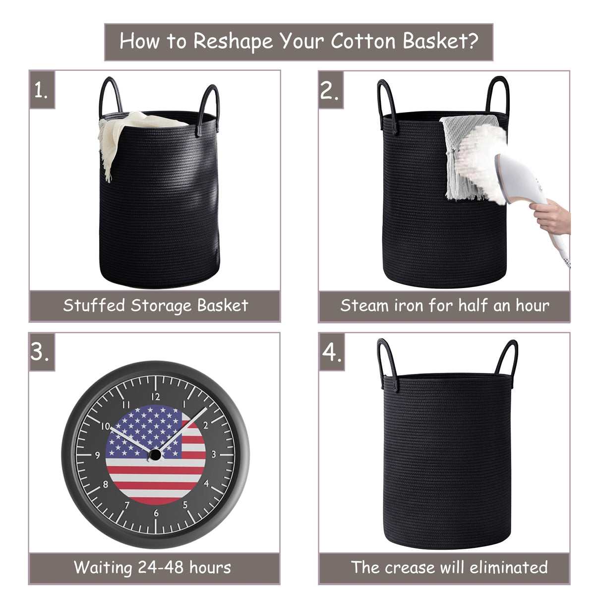 MOJOSCEND 80L basket storing blankets shows versatile room use