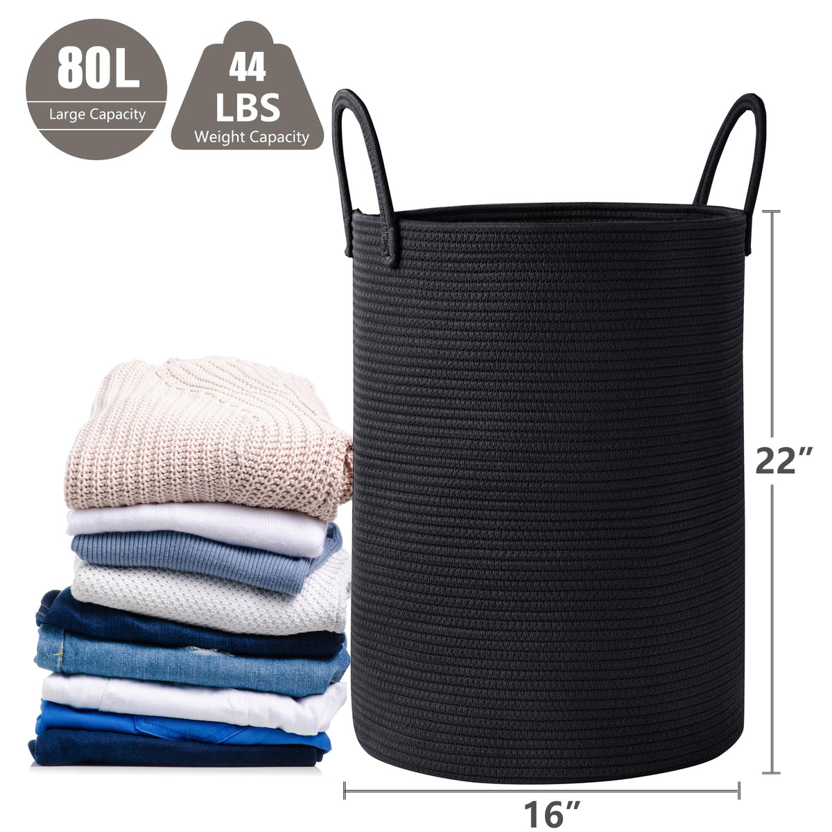 MOJOSCEND 80L basket folded flat for compact storage when not in use