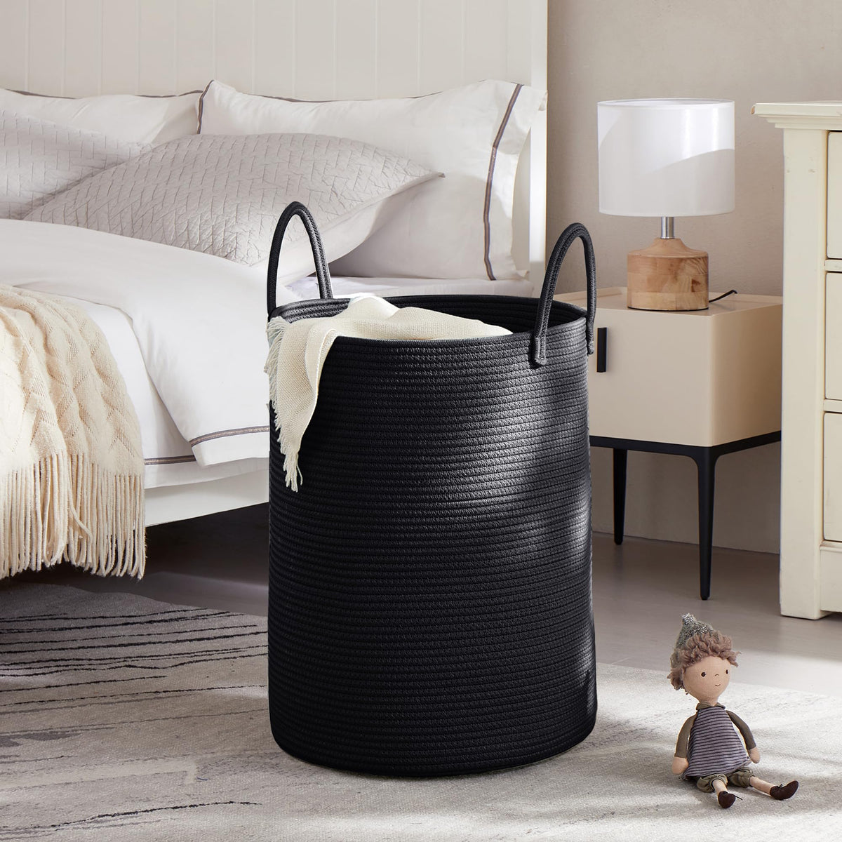MOJOSCEND 80L basket soft handles for easy carrying around the home