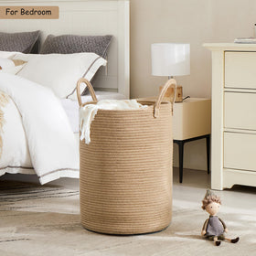MOJOSCEND 80L laundry hamper side view highlighting freestanding design.