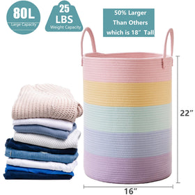 MOJOSCEND pastel unicorn basket for kids toys and blankets