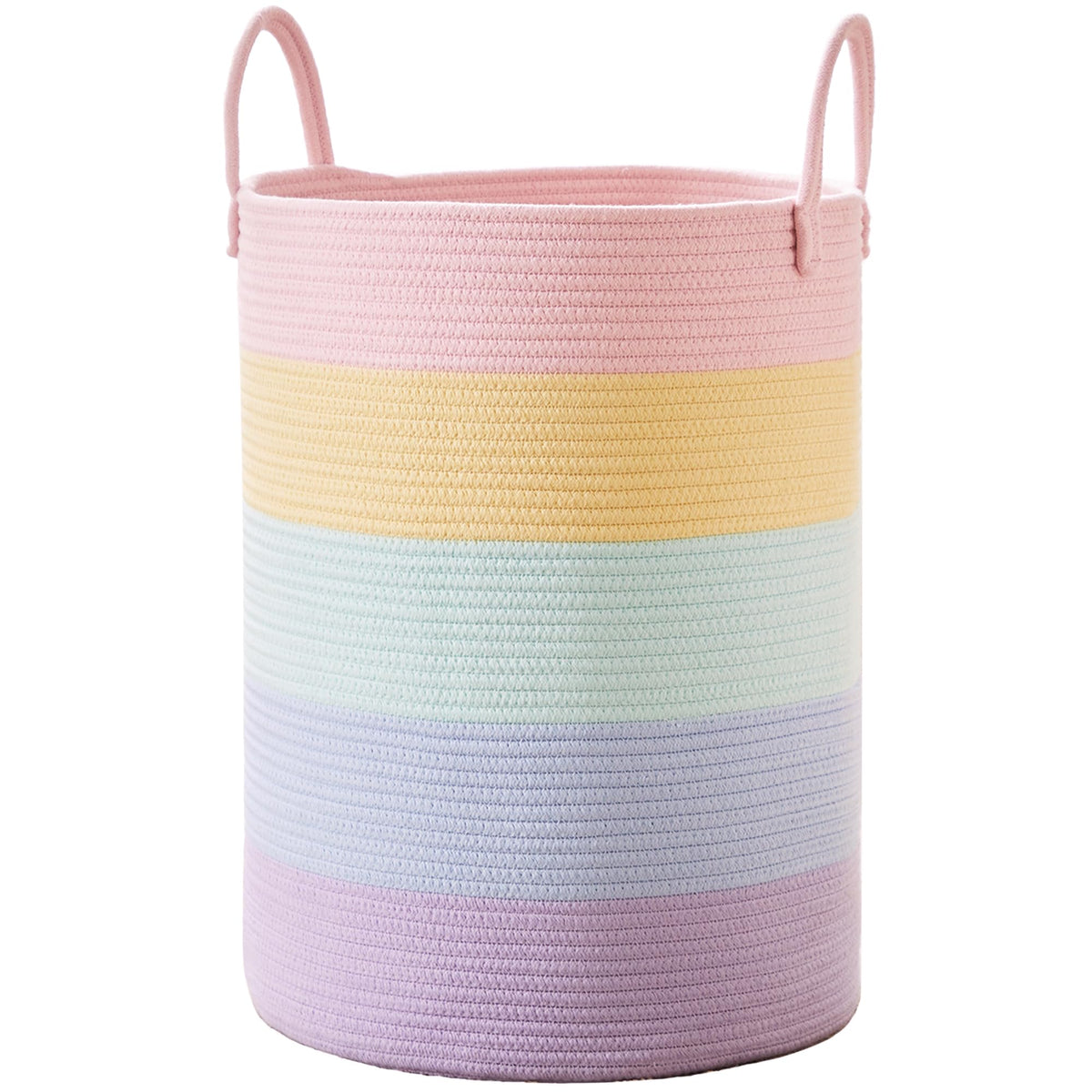MOJOSCEND rainbow laundry hamper 80L for nursery organization