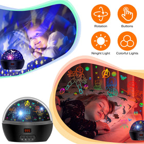 MOKOQI 360-degree rotation night light fills the room with motion
