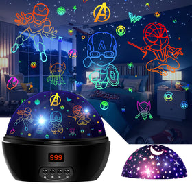 MOKOQI Kid Light Projector showing Spiderman figure projection for bedtime fun