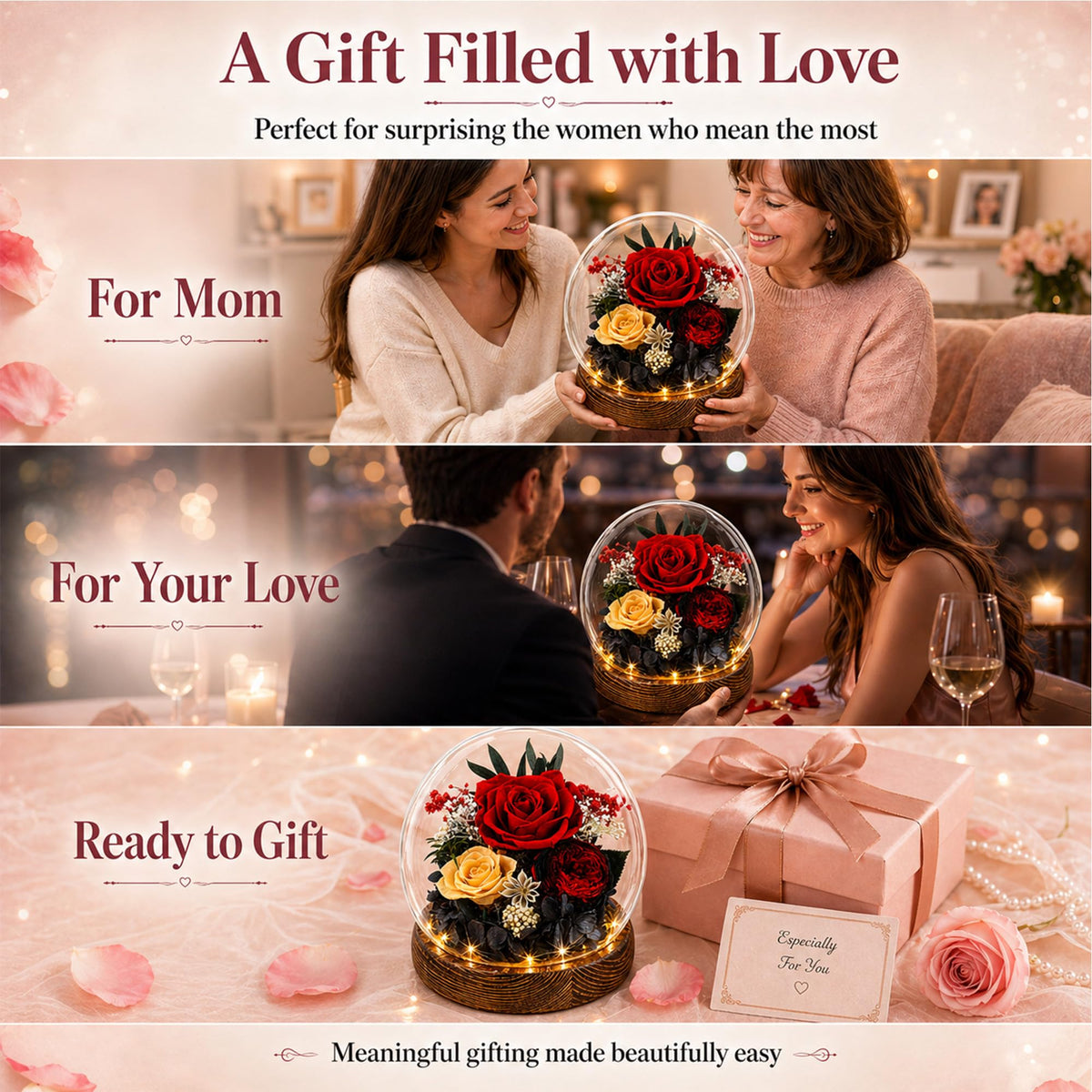 MOKOQI Valentine's gift rose adds elegance to any room.