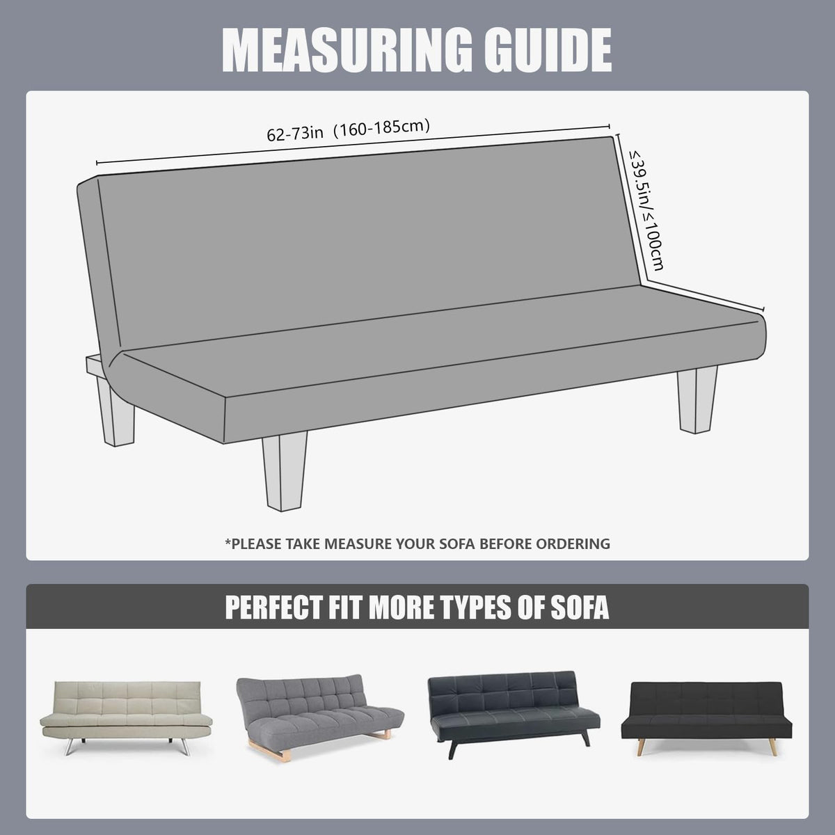 Molasofa elastic-bottom futon slipcover stays securely in place during daily use.