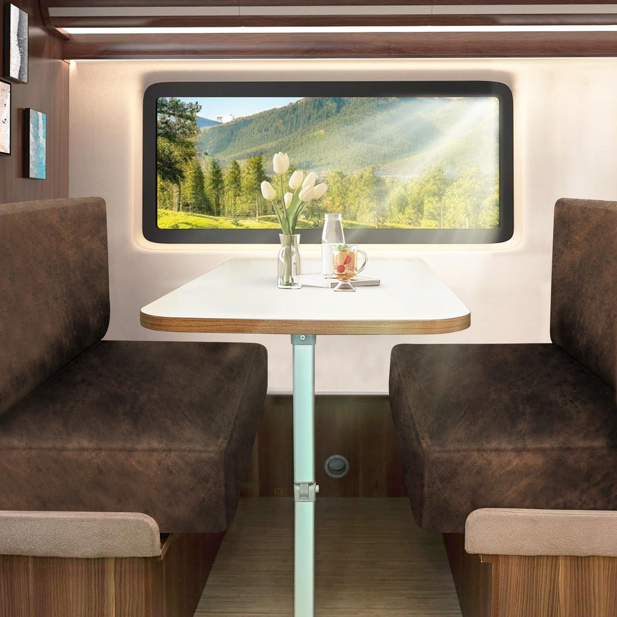 MOLASOFA dark brown cushion cover complements RV interiors.