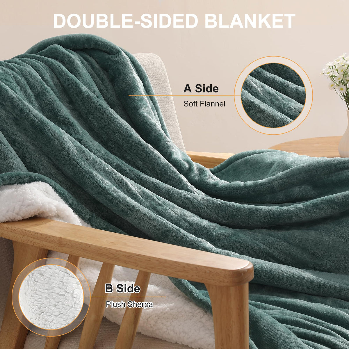 Molatink blanket's long cord enables flexible placement on bed or couch