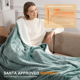 Molatink twin electric blanket sherpa side offers fluffy comfort and lasting warmth