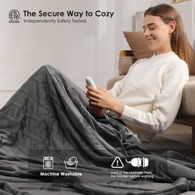 Molatink electric blanket offers five heat levels for customizable comfort.