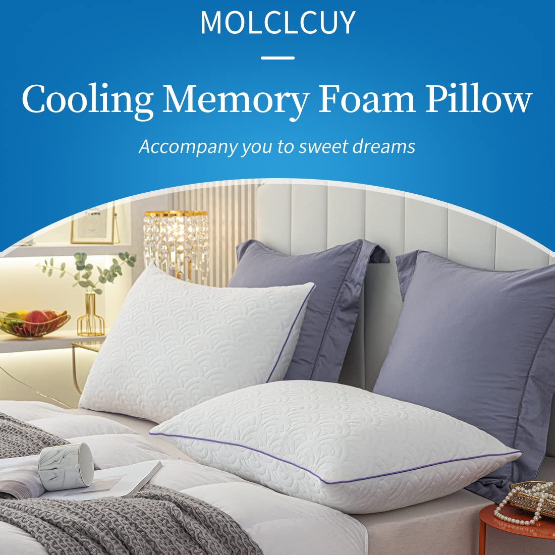 MOLCLCUY lavender-infused foam promotes a calming night.