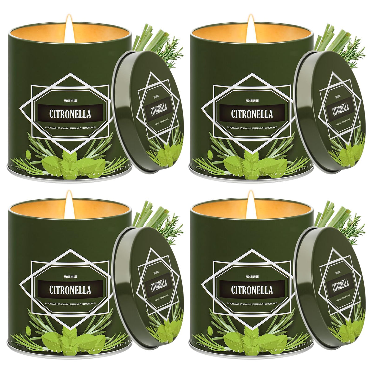 Molensun citronella candles outdoor 4-pack on patio for inviting ambience