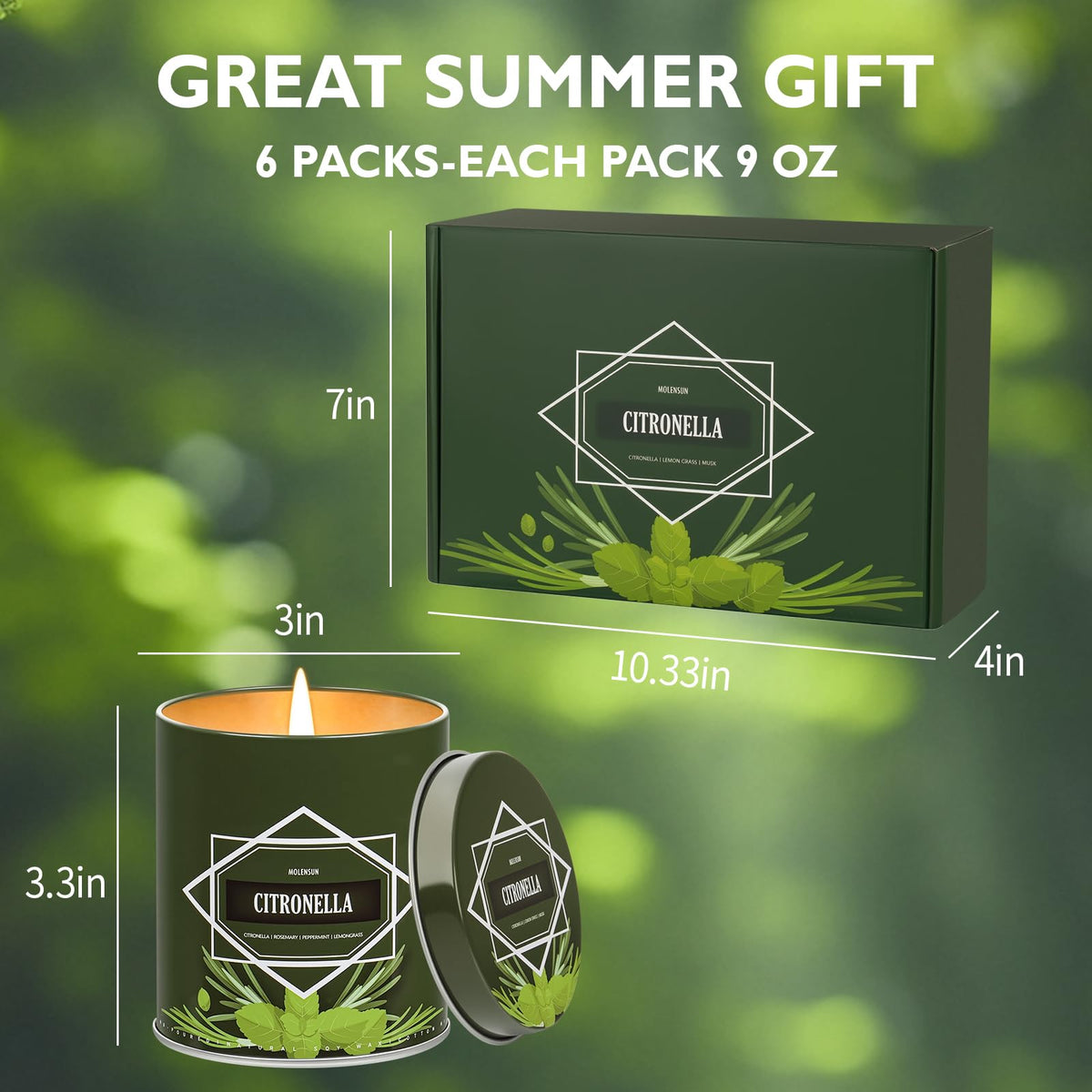 Premium fragrance oils blend of citronella lemongrass and peppermint