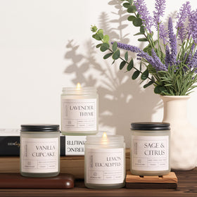 Molensun Sage Citrus candle brightens kitchen or desk.