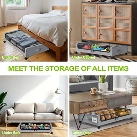 Molutsody under-bed storage fits under beds and sofas.