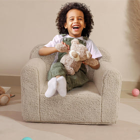 MOMCAYWEX kids chair removable cover closeup machine washable for busy families.