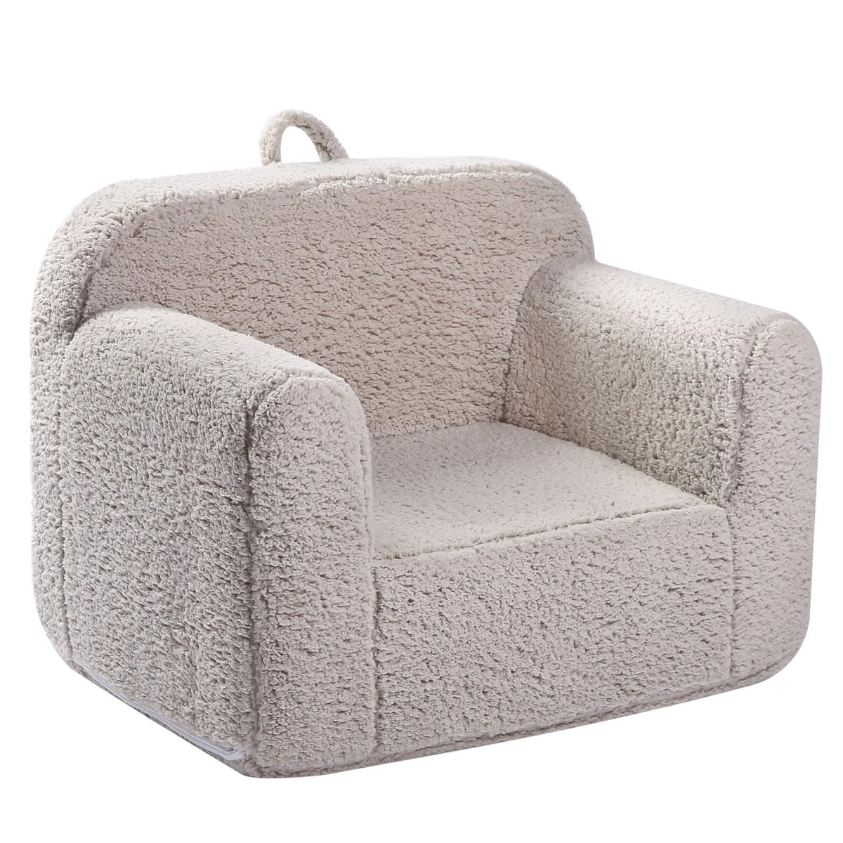 MOMCAYWEX kids sherpa chair front view inviting cozy reading sessions.
