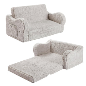 MOMCAYWEX Kids Sofa with flip-open design offering versatile seating for reading and play.