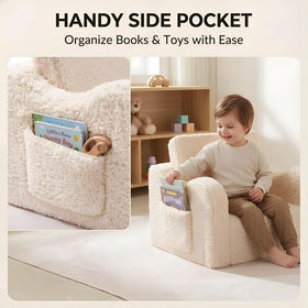 MOMCAYWEX cream sofa fits a reading nook in kids' rooms