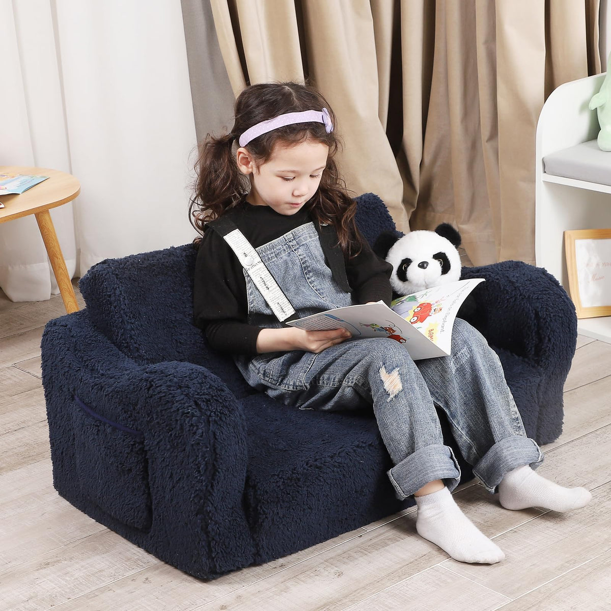 MOMCAYWEX Kids Sofa sherpa cover soft warmth for lounging