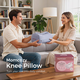 Momcozy knee pillow is portable for car, office, and travel.