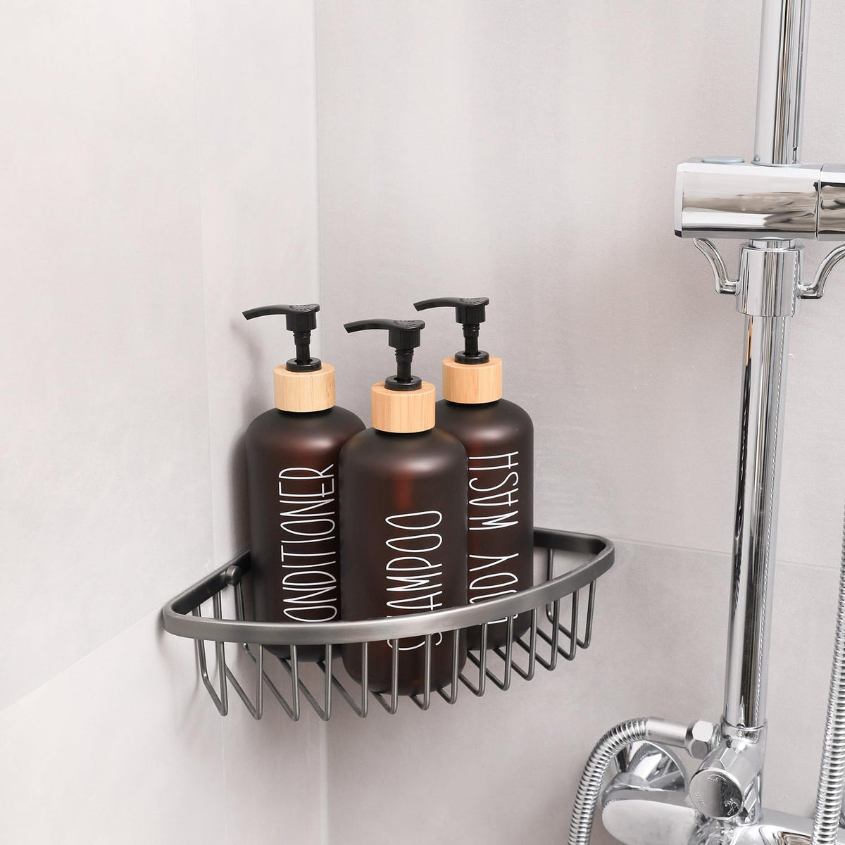 MOMEEMO Amber shower set complements modern bathroom decor.