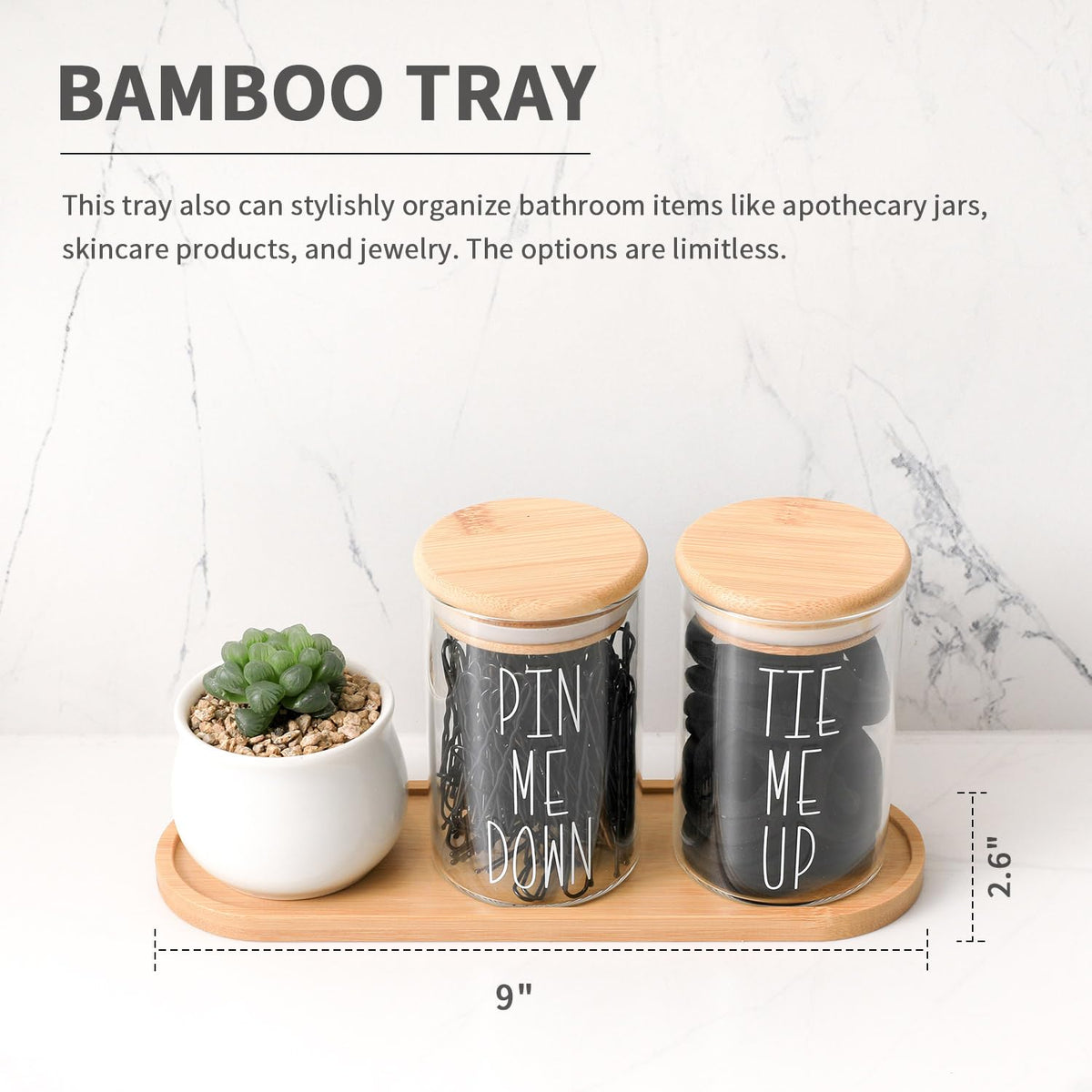MOMEEMO Amber bottles displayed on a chic bathroom shelf.