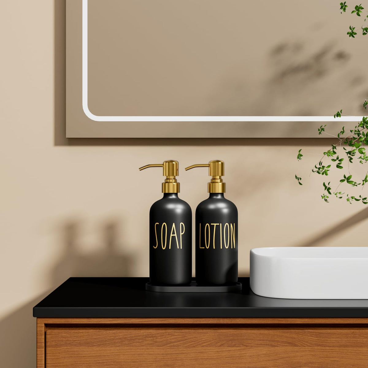 MOMEEMO black gold bathroom collection elevates your countertop decor.