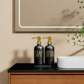 MOMEEMO black gold bathroom collection elevates your countertop decor.