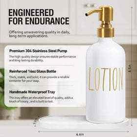 MOMEEMO soap dispenser pump on glass bottle provides smooth, reliable refills.