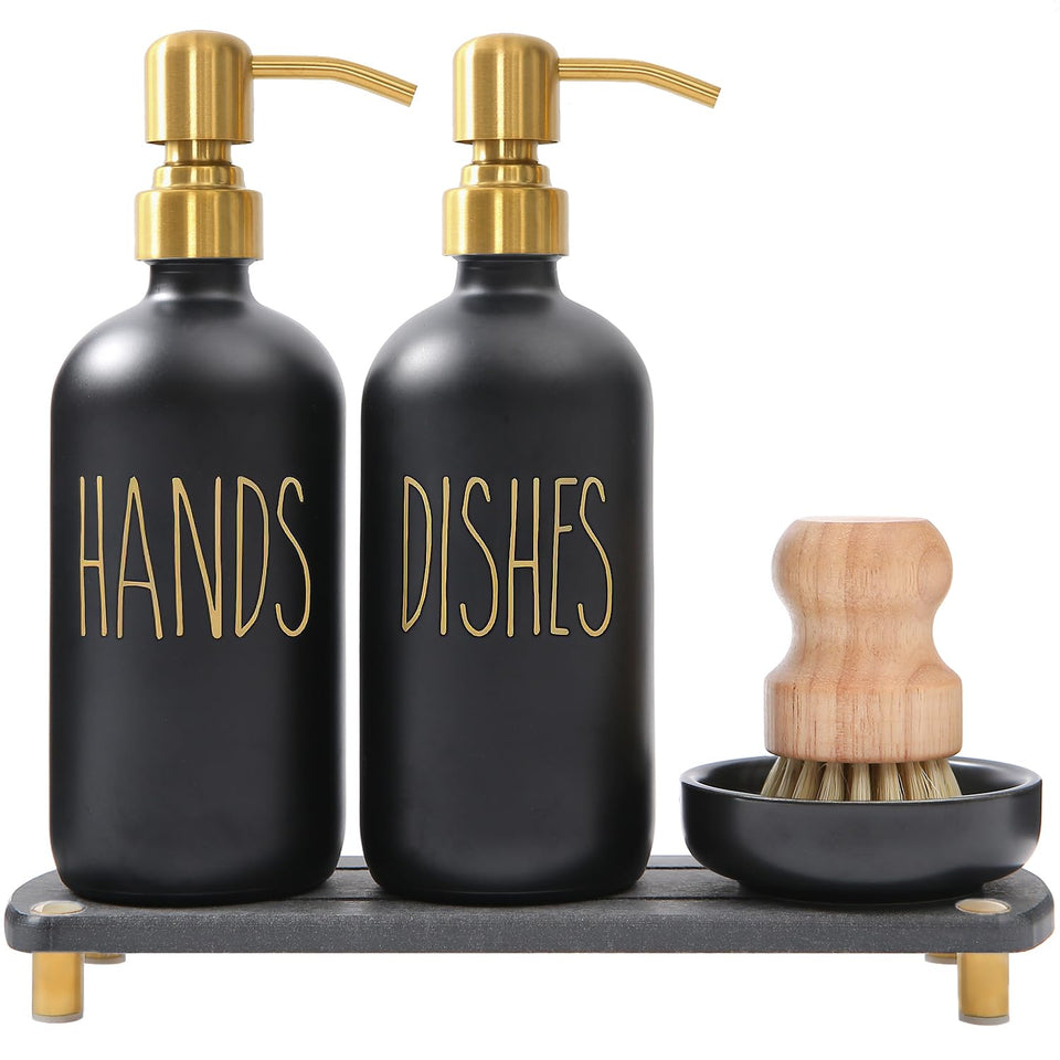 MOMEEMO soap dispenser set with stainless pumps for durable daily use