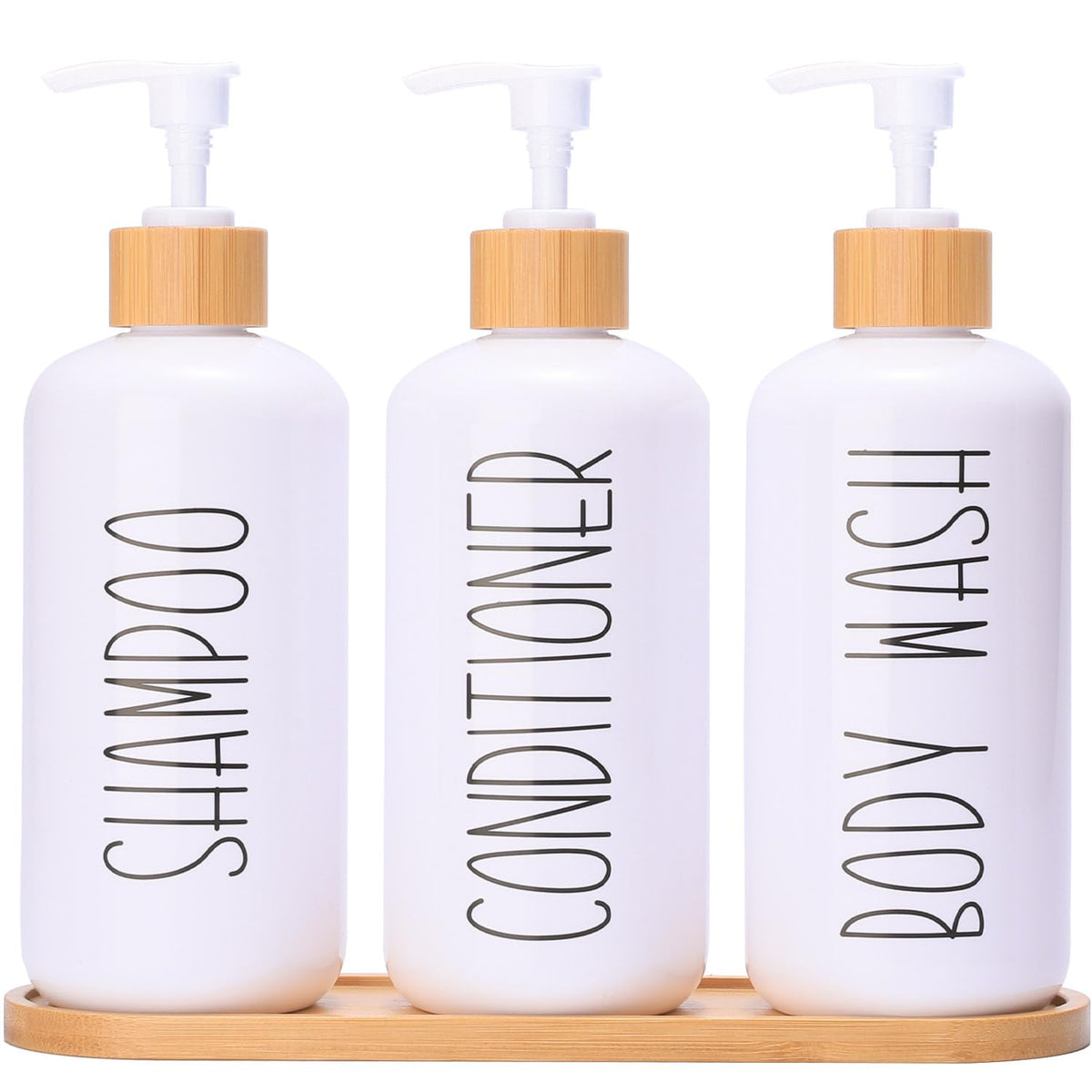 MOMEEMO white shampoo dispenser bottle on a clean shelf for easy daily use.