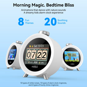 MOMILLA display shows date, day, and indoor temperature for quick reference