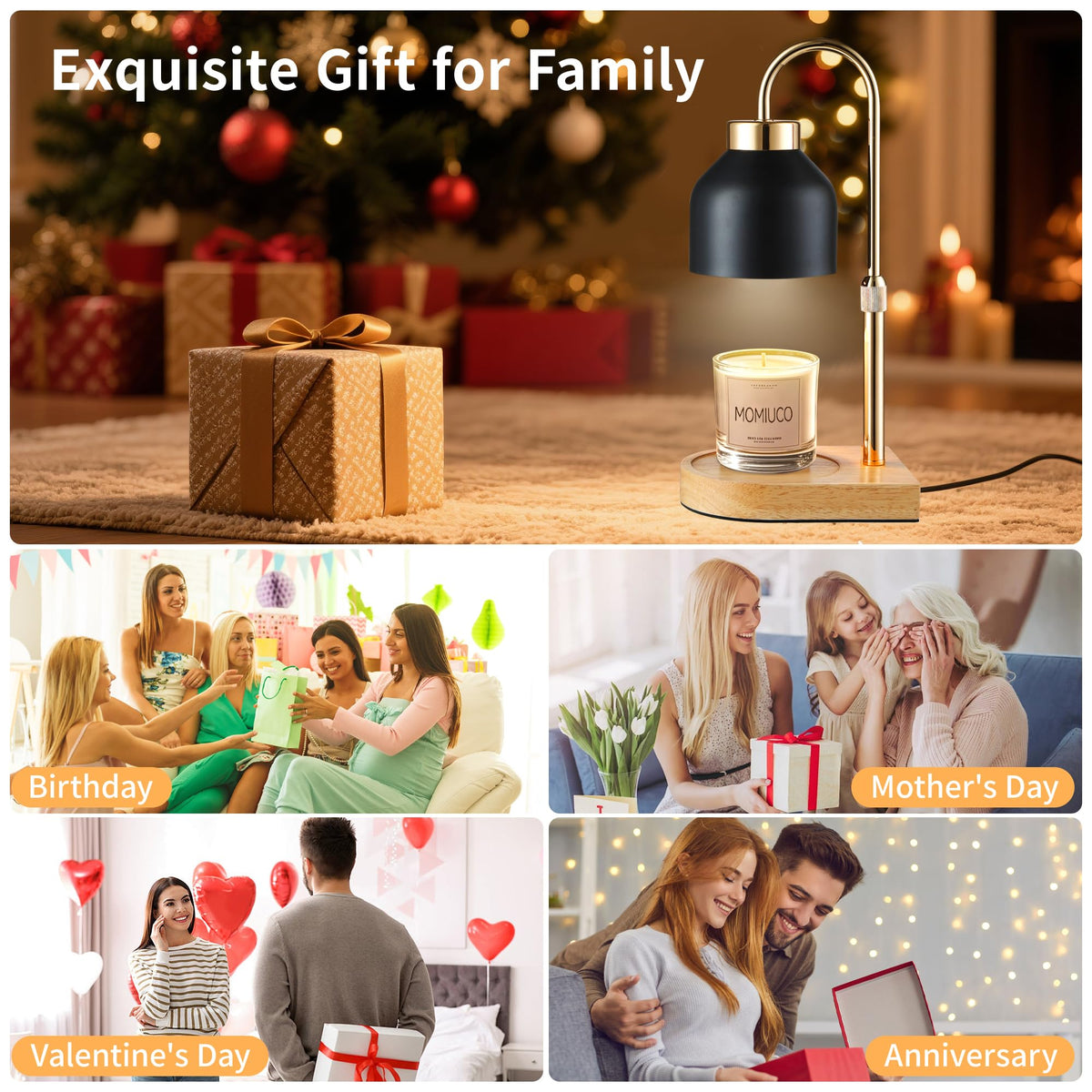 MOMIUCO Candle Warmer Includes bulbs for immediate use.