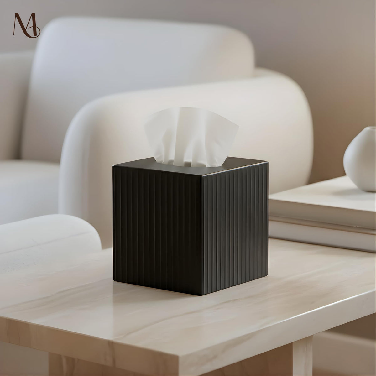 Monarch Abode brushed gold finish tissue box cover adds warm elegance