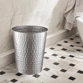 Monarch Abode durable metal wastebasket highlights a rust-proof design for daily use.