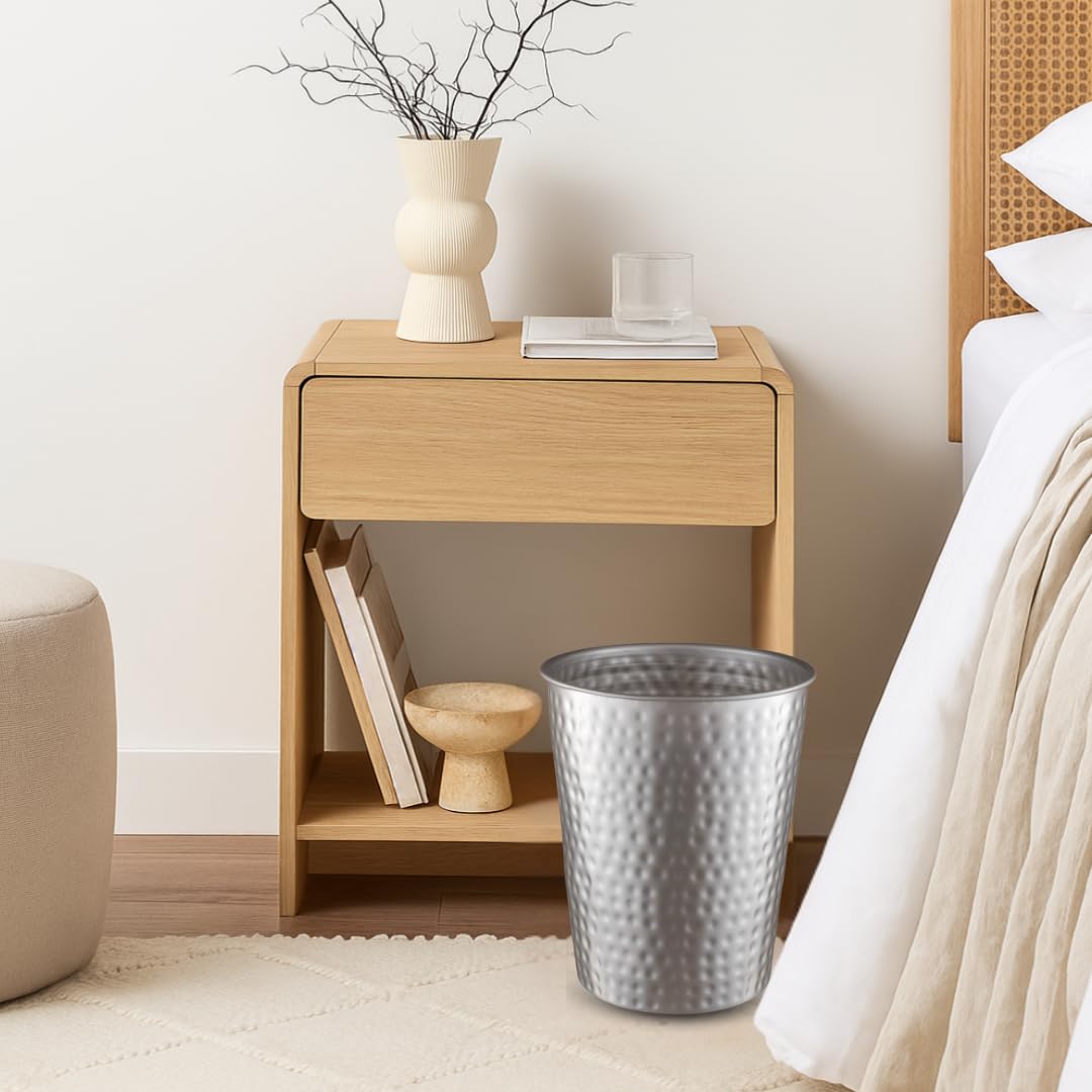 Monarch Abode easy-clean wastebasket can be wiped down with a damp cloth.