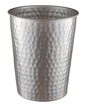 Monarch Abode hand hammered wastebasket close-up showing artisanal texture and durable finish.