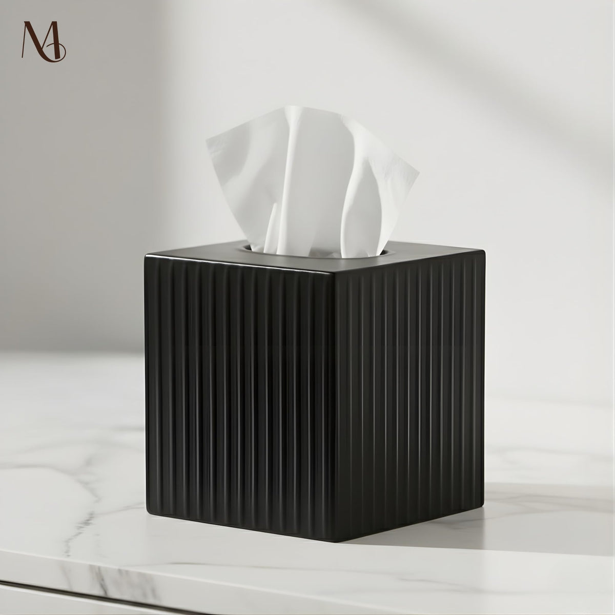 Monarch Abode pewter finish tissue box cover for minimalist spaces