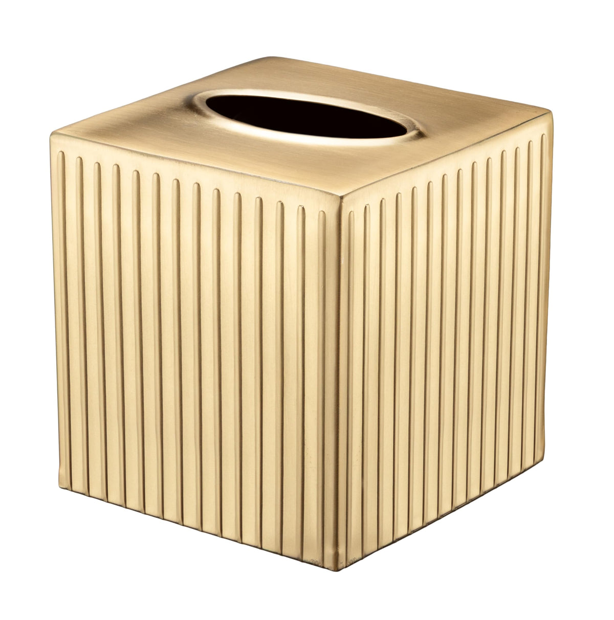 Monarch Abode ridge-embossed brushed gold tissue box cover elevates bathroom vanity