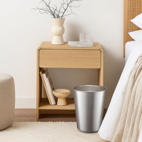 Monarch Abode sleek, modern trash can design enhances décor while concealing waste.