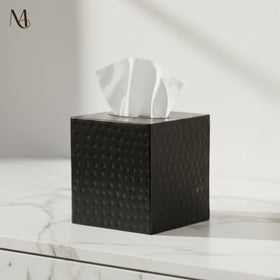 Monarch Abode brushed gold square tissue box cover elevates vanity decor