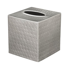 Monarch Abode Classic White square cover with hammered texture on bathroom vanity