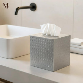 Monarch Abode Pewter finish square cover close-up hammered texture