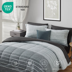 Monbix bed-in-a-bag includes sheets and pillowcases for quick styling.
